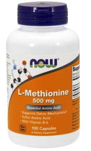 NOW FOODS, L-METHIONINE 500mg 100kaps METIONINA