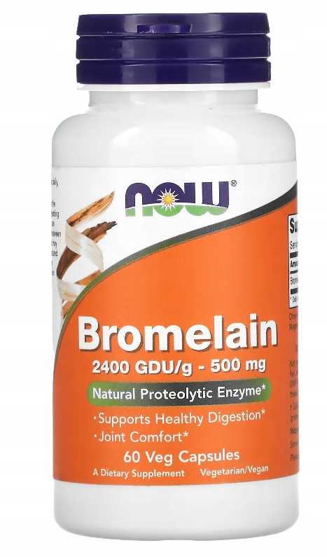 NOW FOODS - BROMELAIN 500mg - 60 kaps BROMELAINA