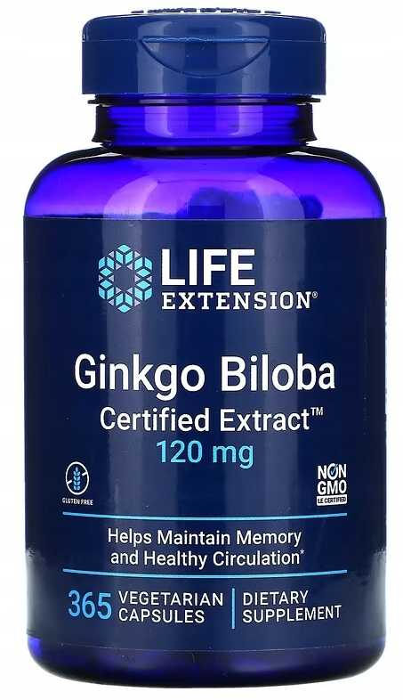GINKGO BILOBA 365 kapsułek EKSTRAKT CERTYFIKOWANY