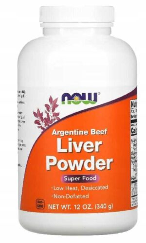 NOW Foods, LIVER BEEF POWDER 340g WĄTROWA WOŁOWA