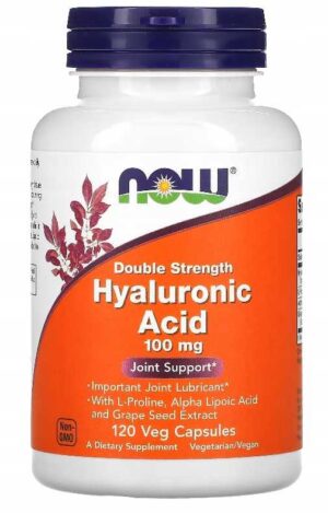 KWAS HIALURONOWY 100mg 120 kap HYALURONIC ACID NOW