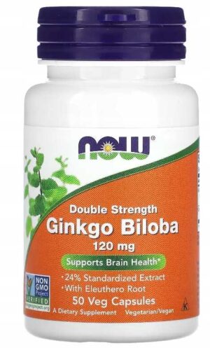 GINKGO BILOBA Double Strength 120mg 50k NOW FOODS