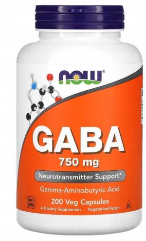 GABA 750mg - 200 kaps - Kwas Gamma Aminomasłowy
