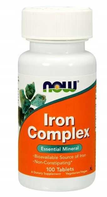 IRON COMPLEX - ŻELAZO + Wit. C + B12 /100 tabletek