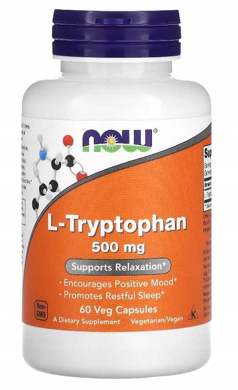 NOW FOODS, L-TRYPTOFAN 500mg 60 kaps L-Tryptophan