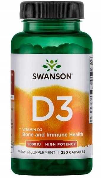 WITAMINA D3 1000 IU 250 kapsułek SWANSON