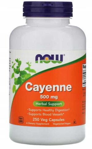 PIEPRZ CAYENNE 500 mg 250 kapsułek NOW FOODS