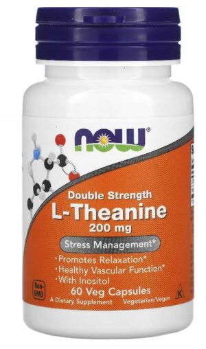 NOW Foods, L-Theanine with Inositol 200mg 60 caps
