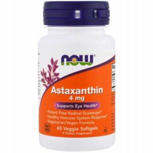 Now Foods ASTAXANTHIN 4mg 60 kapsułek ASTAKSANTYNA