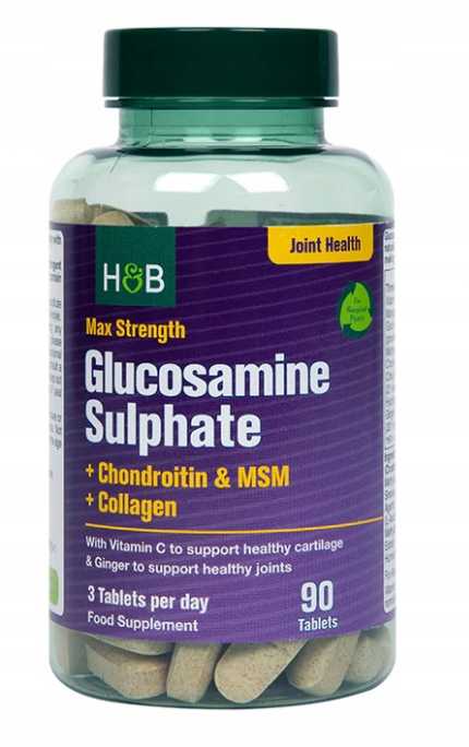 GLUKOZAMINA + CHONDROITYNA + KOLAGEN / 90 tabletek