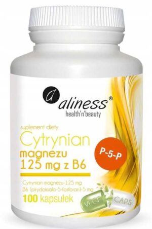 Aliness, Cytrynian Magnezu 125mg z B6 (P-5-P) 100k