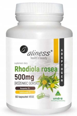 Aliness, Rhodiola Rosea Różeniec górski 500mg 60k
