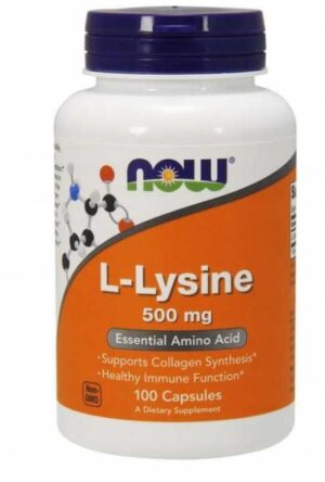 NOW FOODS, L-LYSINE - 500mg 100 kapsułek L-LIZYNA
