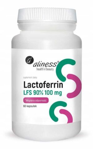 Aliness Lactoferrin 90% 100mg 60kaps LAKTOFERRYNA