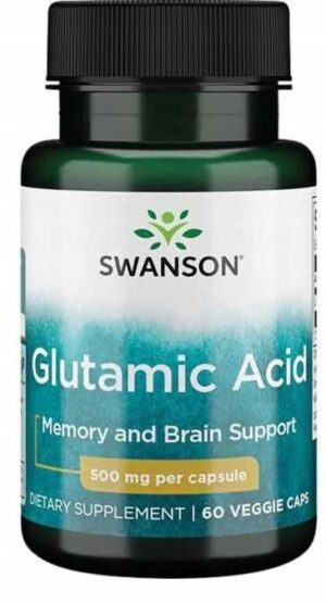Glutamic Acid 500mg 60k KWAS L-GLUTAMINOWY SWANSON