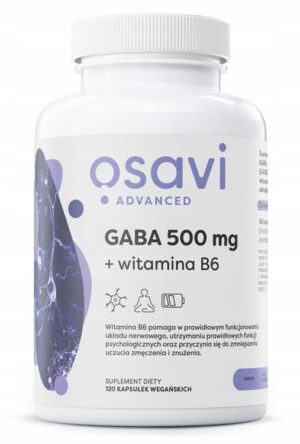 GABA 500 mg + Witamina B6 - 120 vegan kapsułek
