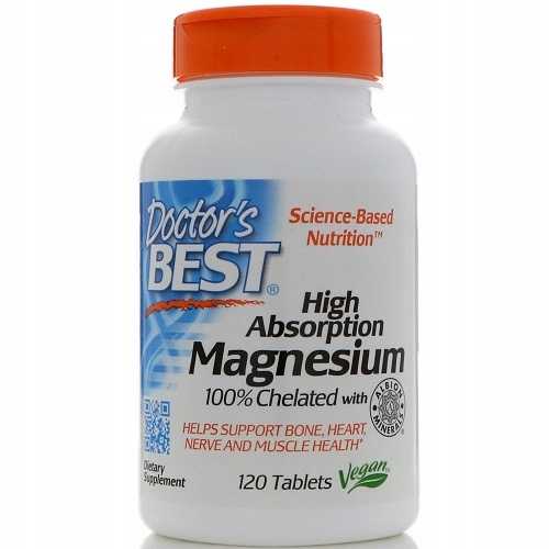 DOCTOR'S BEST, MAGNEZ 100% CHELAT, 120 tab, VEGAN