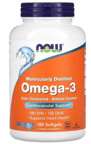 Now Foods - OMEGA-3 ENTERIC COATED - 180 kaps
