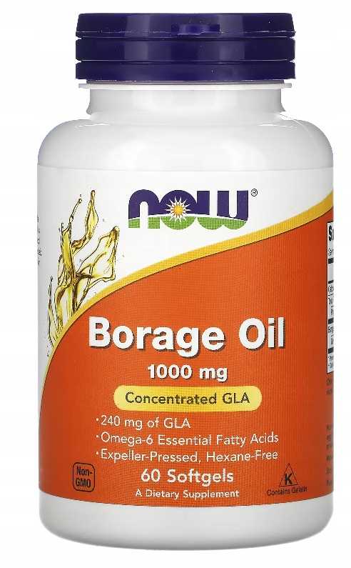 NOW Foods BORAGE OIL 1000mg 60k OLEJ Z OGÓRECZNIKA