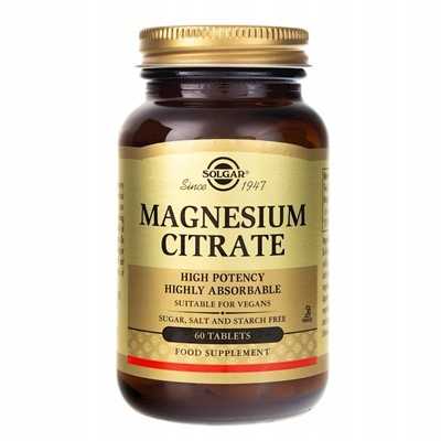 Solgar, Cytrynian Magnezu 60 tab Magnesium Citrate