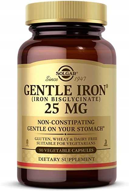 Solgar, Gentle Iron żelazo 25 mg - 90 kapsułek