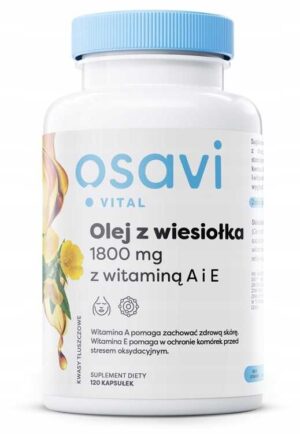 Olej z Wiesiołka z Witaminą A i E 1800mg 120 kaps