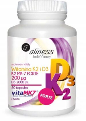 Naturalne Witaminy D3 & K2 MK-7 200 mcg 60 kap