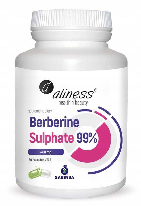 Berberine Sulphate 99% 400 mg x 60 kaps BERBERYNA