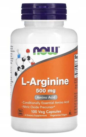 NOW Foods L-ARGININA 500 mg 100 kaps L-ARGININE