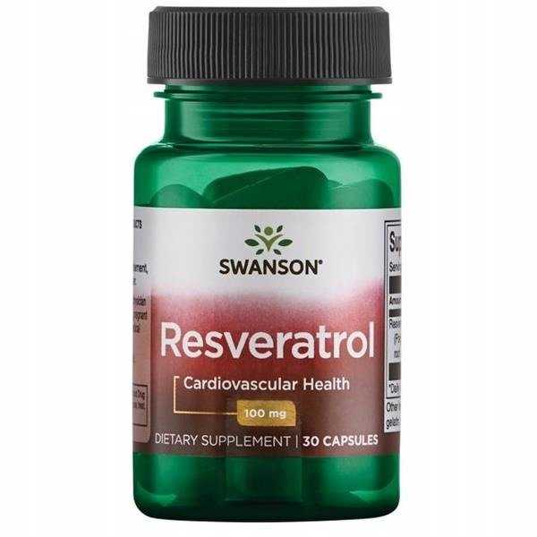 SWANSON, RESVERATROL 100mg 30 kaps REZVERATROL