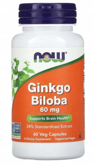NOW FOODS GINKGO BILOBA 60 mg 60 kaps MIŁORZĄB